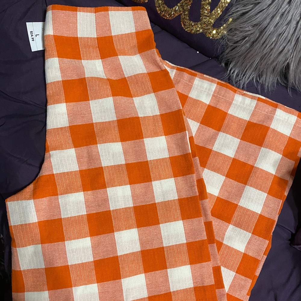 Orange Buffalo Check Pants